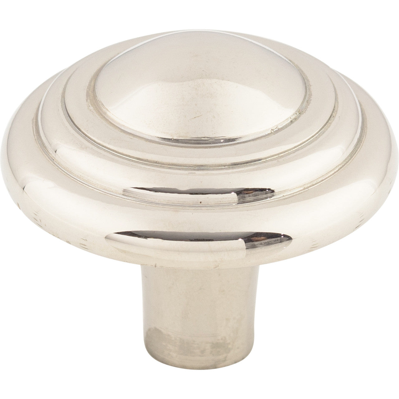 Top Knobs M2037: 1-3/4" Aspen II Round Button Cabinet Knob - Polished Nickel