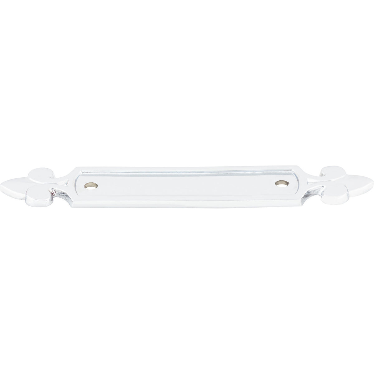 Top Knobs M2127: 2-1/2" cc Dover Rectangle Backplate - Polished Chrome