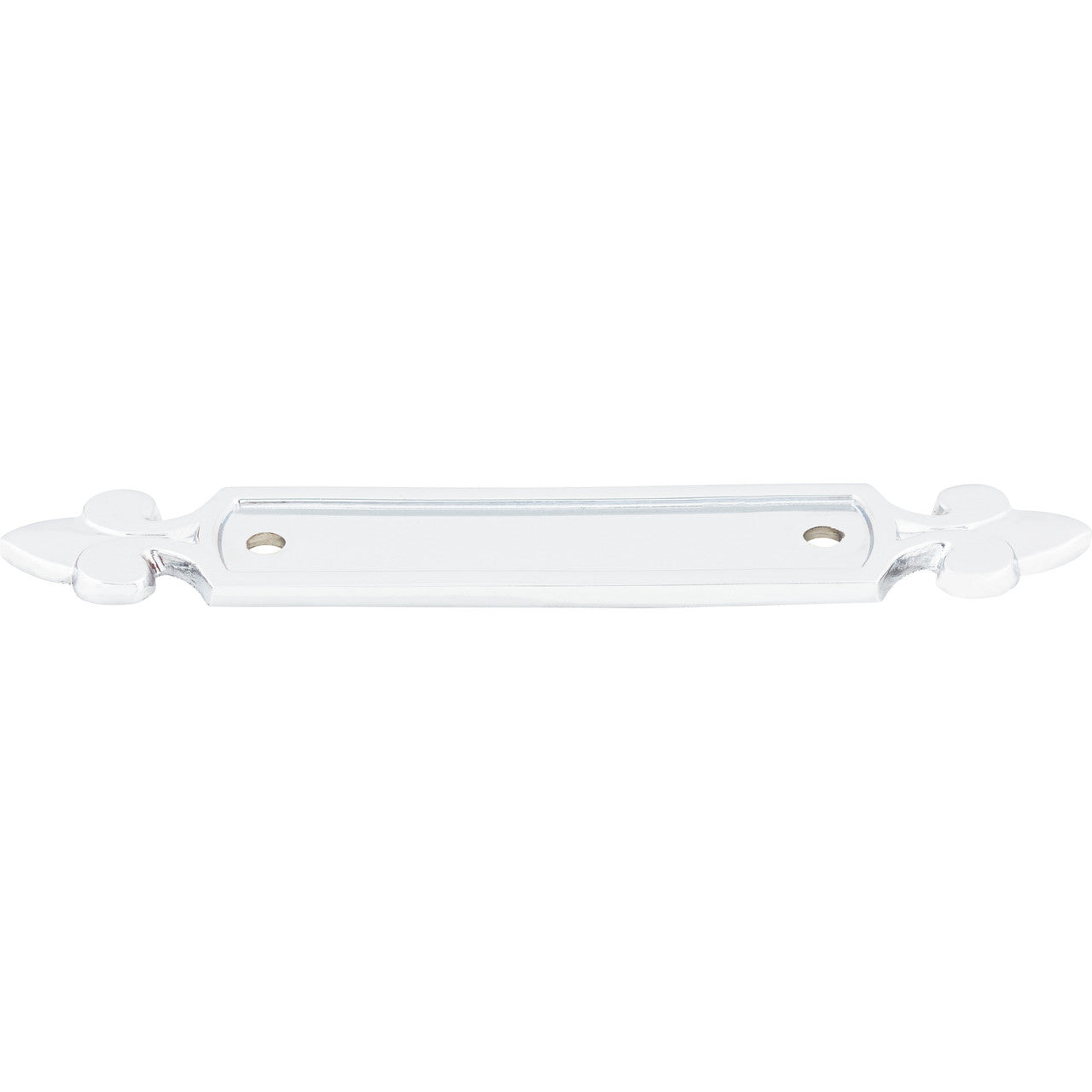 Top Knobs M2127: 2-1/2" cc Dover Rectangle Backplate - Polished Chrome