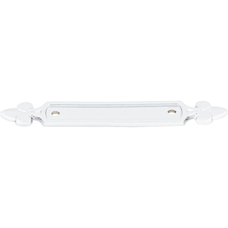 Top Knobs M2127: 2-1/2" cc Dover Rectangle Backplate - Polished Chrome