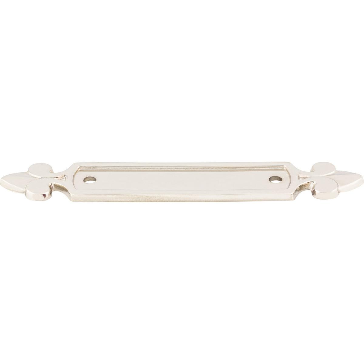 Top Knobs M2133: 2-1/2" cc Dover Rectangle Backplate - Polished Nickel