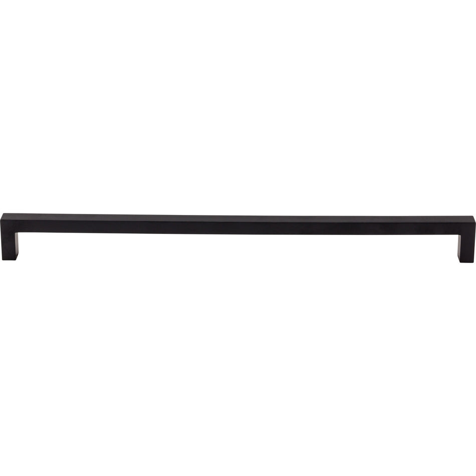 Top Knobs M2138: 12-5/8" cc Nouveau III Square Bar Cabinet Pull - Flat Black