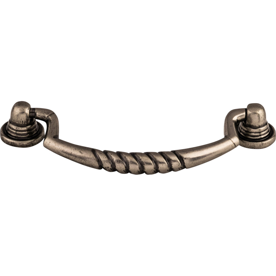 Top Knobs M214: 3-3/4" cc Salisbury D-Handle Cabinet Pull - Pewter Antique