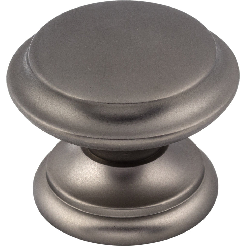 Top Knobs M2162: 1-3/8" Dakota Flat Top Round Cabinet Knob - Ash Gray