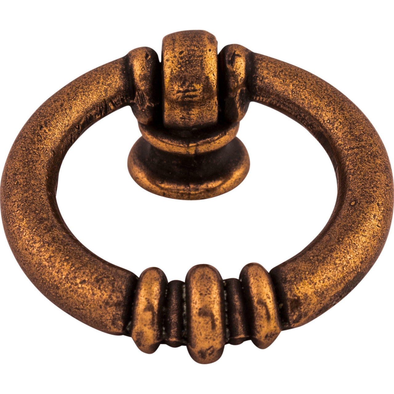 Top Knobs M220: 1-5/8" Newton Ring Cabinet Knob - Old English Copper