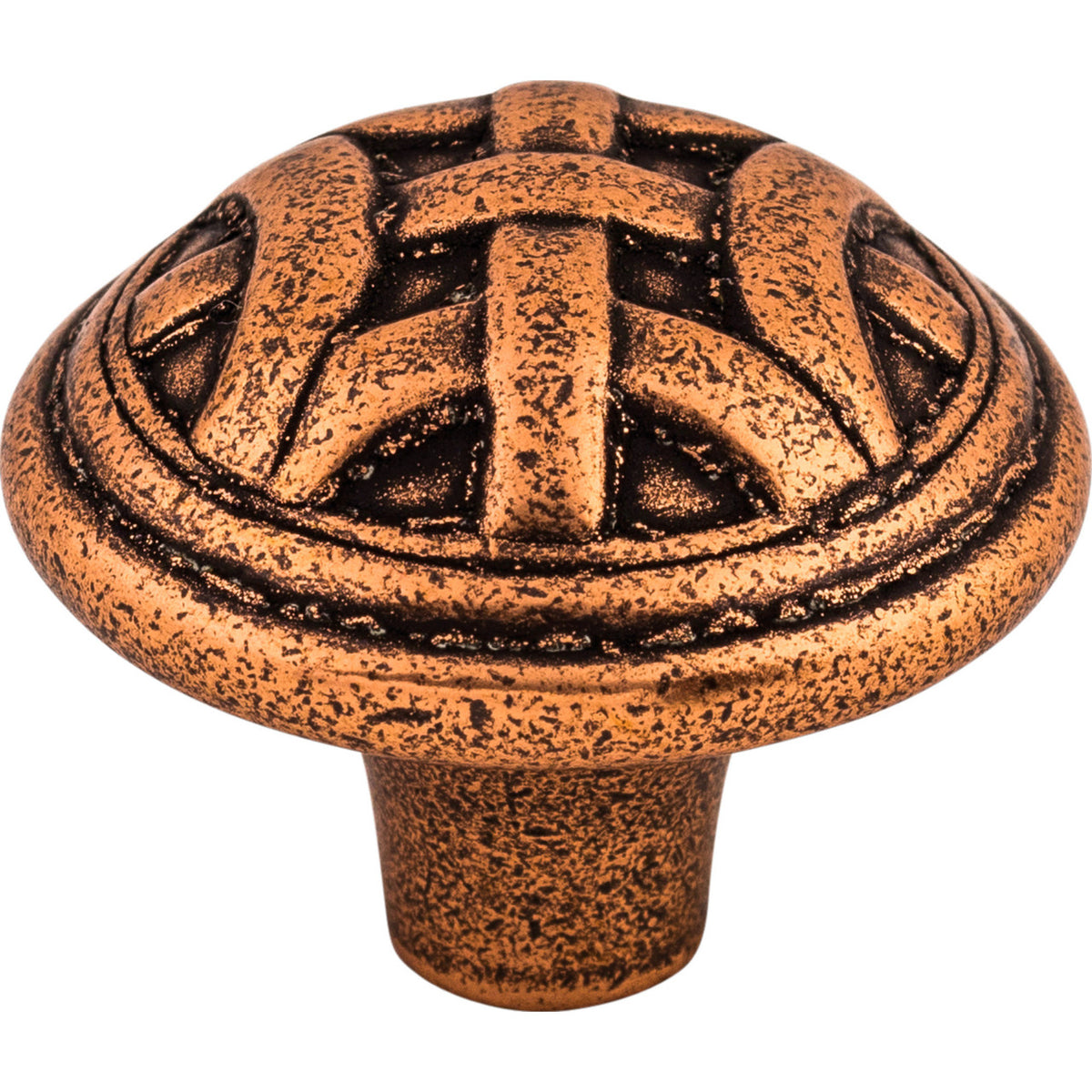 Top Knobs M223: 1-1/4" Celtic Round Cabinet Knob - Old English Copper
