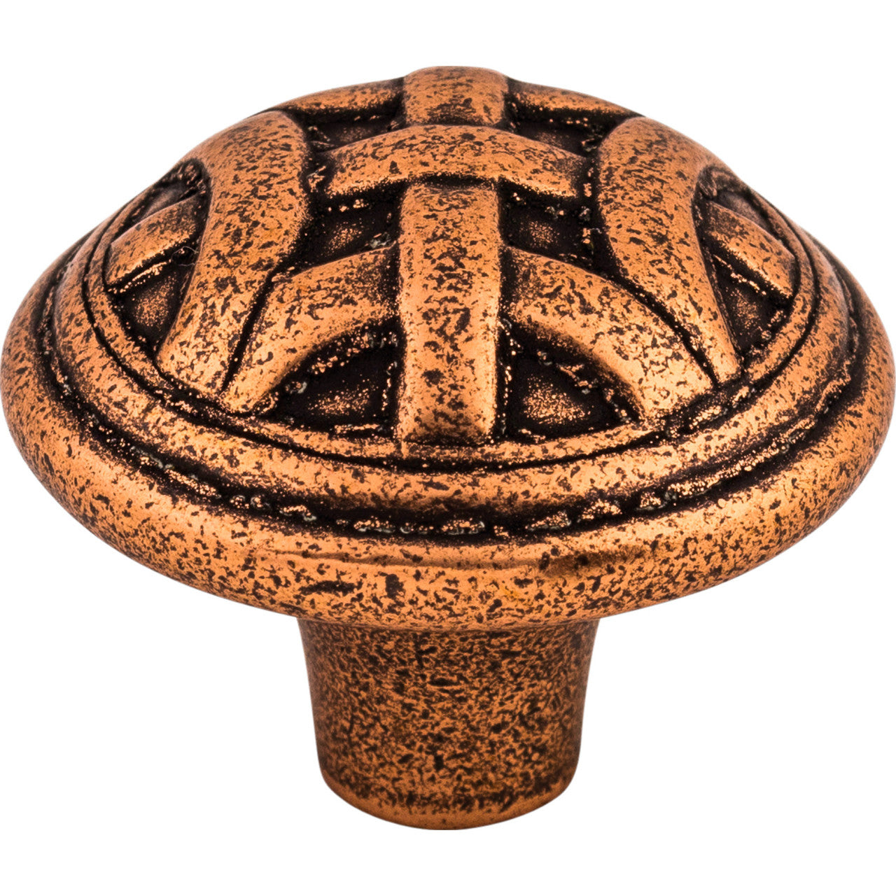 Top Knobs M223: 1-1/4" Celtic Round Cabinet Knob - Old English Copper