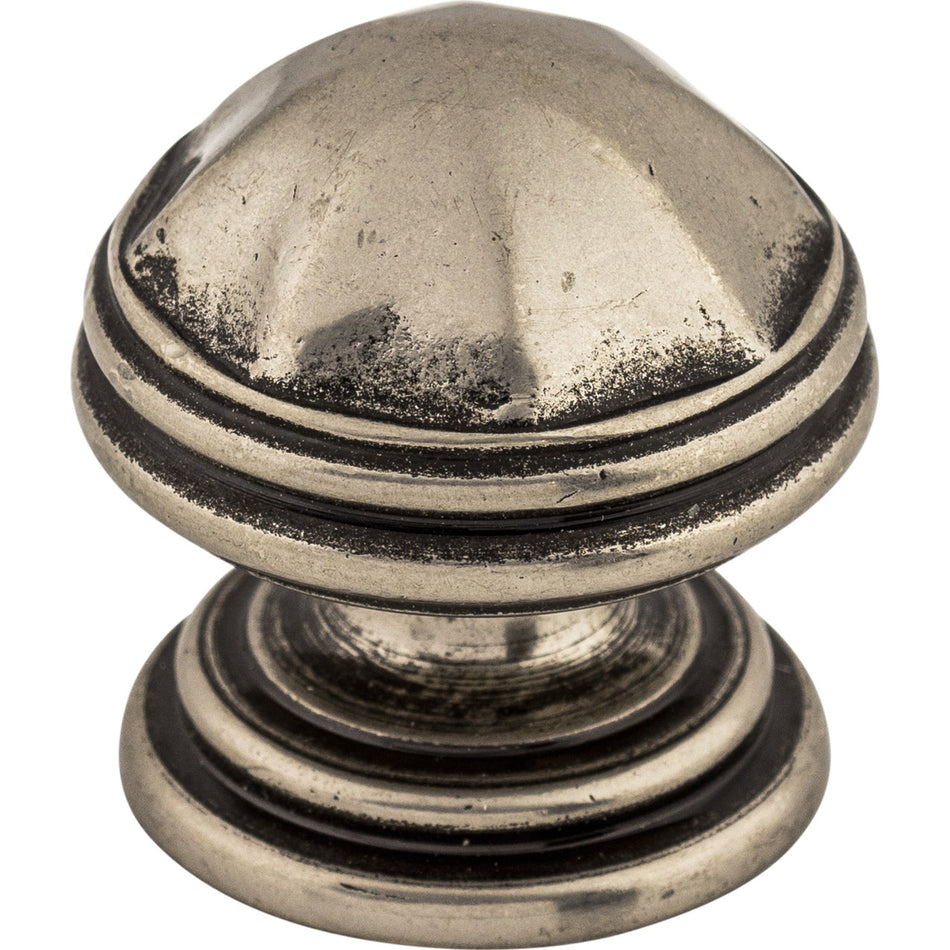 Top Knobs M22: 1-1/4" London Round Cabinet Knob - Pewter Antique