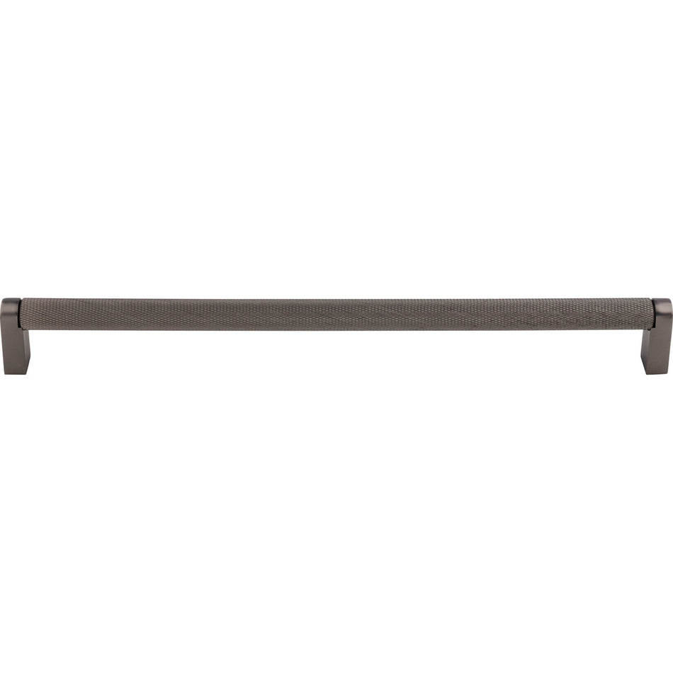 Top Knobs M2624: 12" cc Amwell Round Bar Appliance Pull - Ash Gray
