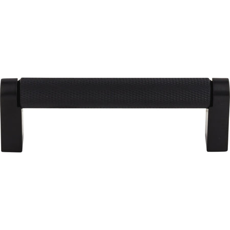 Top Knobs M2629: 3-3/4" cc Amwell Round Bar Cabinet Pull - Flat Black