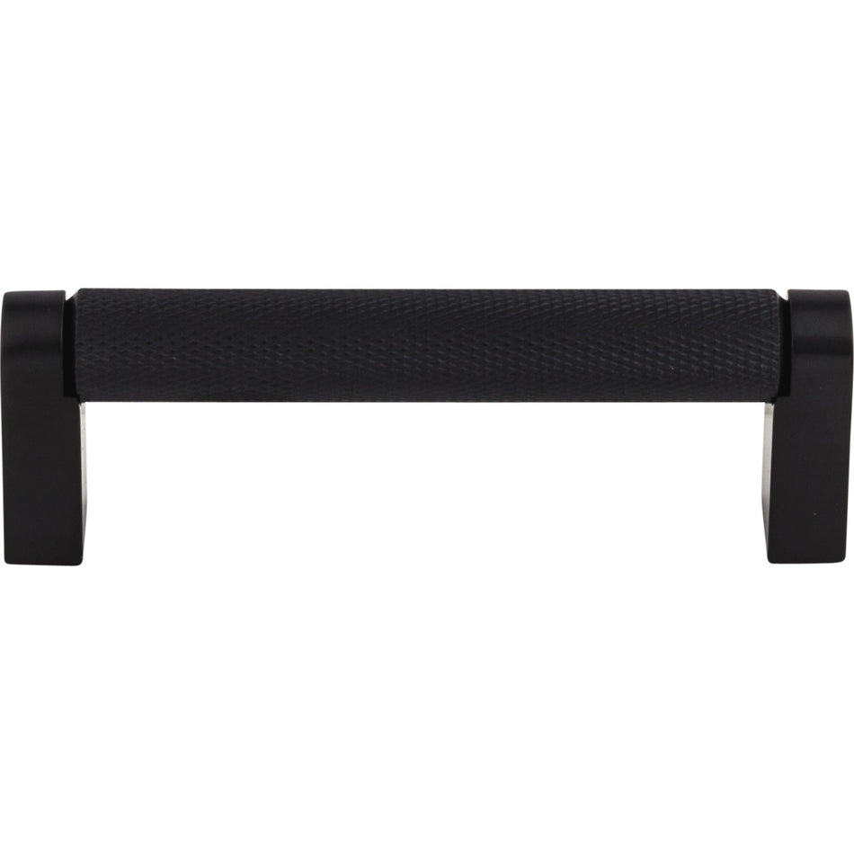 Top Knobs M2629: 3-3/4" cc Amwell Round Bar Cabinet Pull - Flat Black