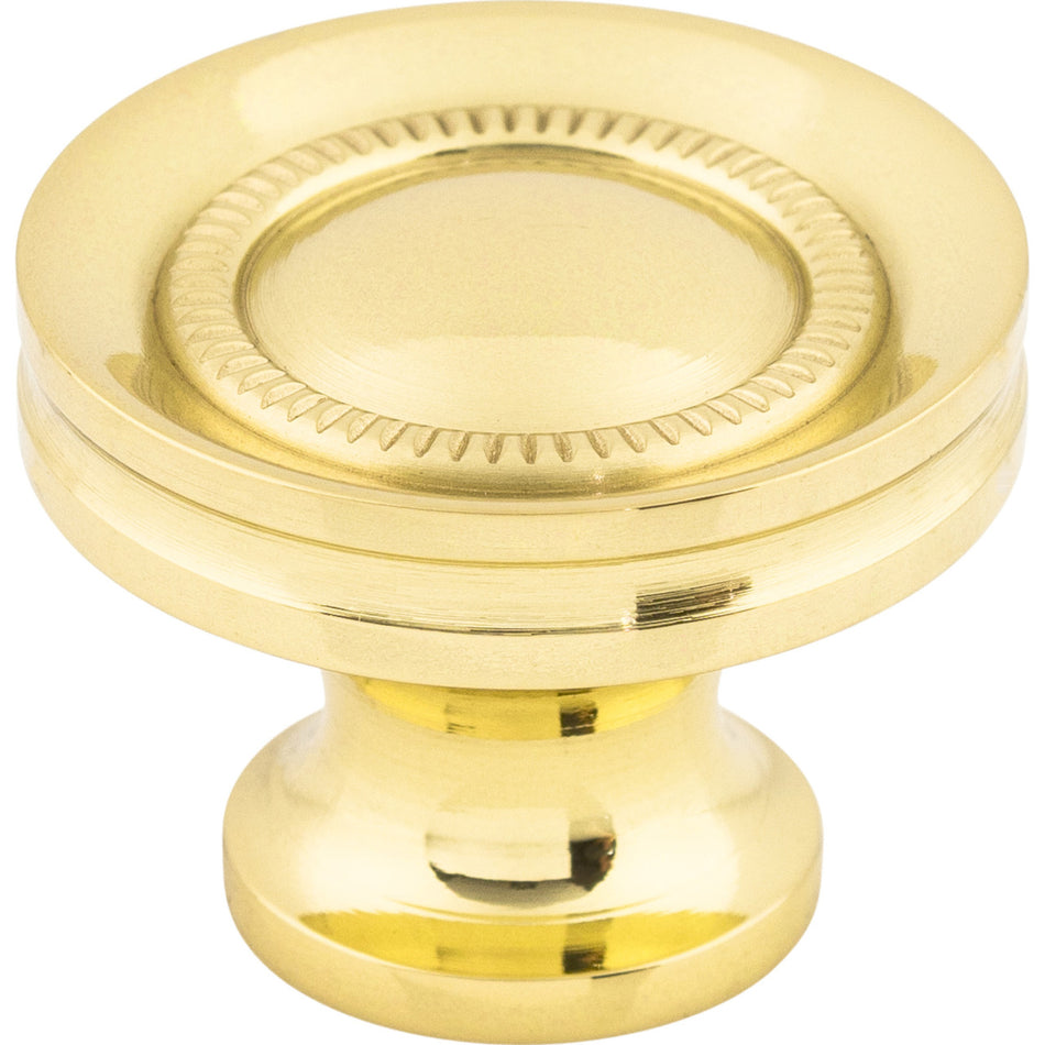 Top Knobs M290: 1-1/4" Somerset II Button Faced Cabinet Knob - Polished Brass