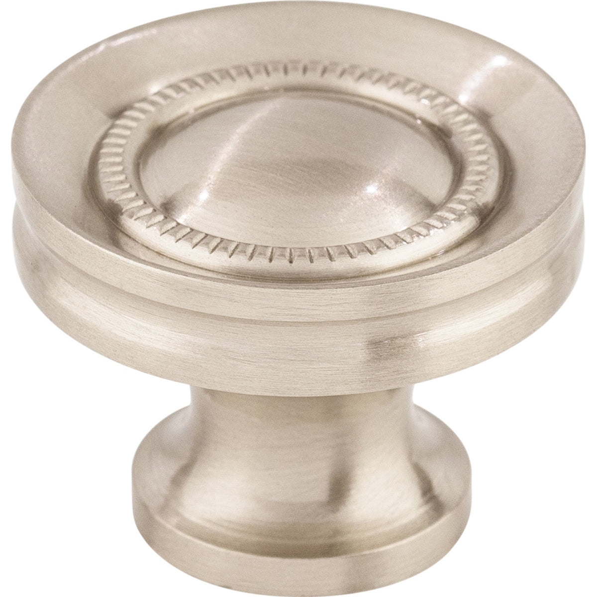 Top Knobs M292: 1-1/4" Asbury Round Button Faced Cabinet Knob - Brushed Satin Nickel
