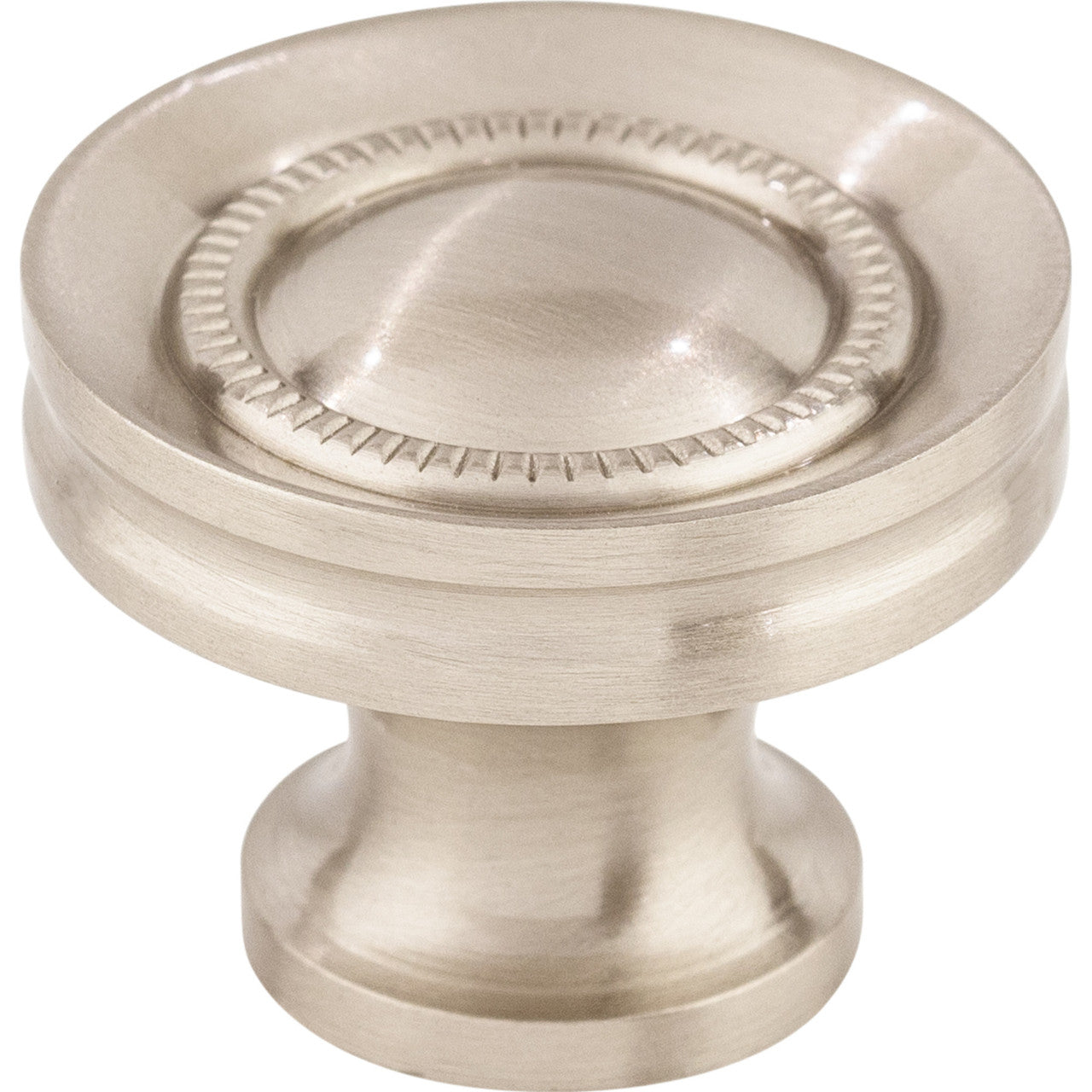 Top Knobs M292: 1-1/4" Asbury Round Button Faced Cabinet Knob - Brushed Satin Nickel