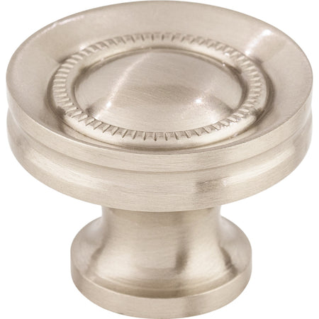 Top Knobs M292: 1-1/4" Asbury Round Button Faced Cabinet Knob - Brushed Satin Nickel