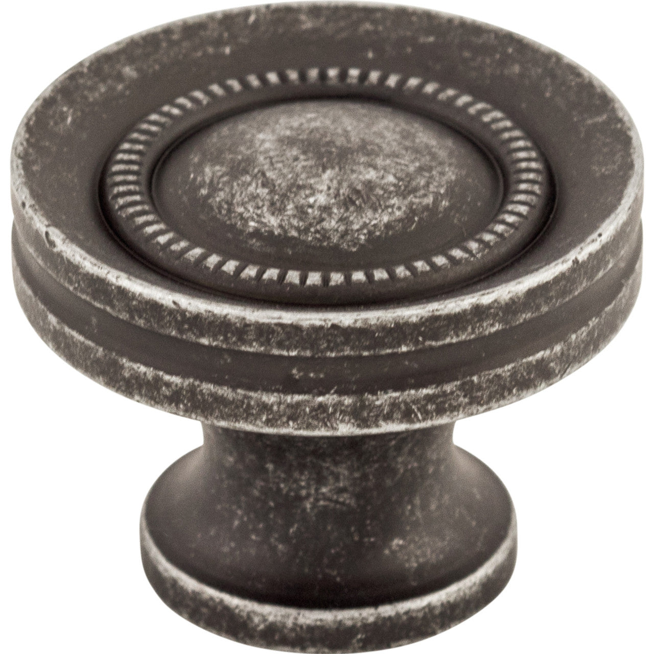 Top Knobs M293: 1-1/4" Somerset II Button Faced Cabinet Knob - Black Iron