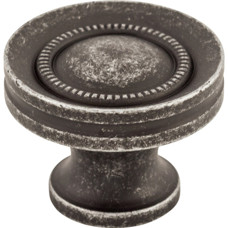 Top Knobs M293: 1-1/4" Somerset II Button Faced Cabinet Knob - Black Iron