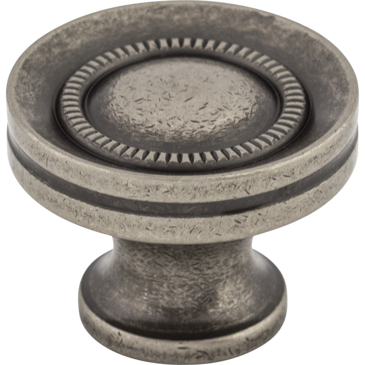 Top Knobs M294: 1-1/4" Somerset II Button Faced Cabinet Knob - Pewter Antique