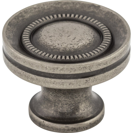 Top Knobs M294: 1-1/4" Somerset II Button Faced Cabinet Knob - Pewter Antique