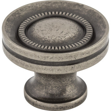 Top Knobs M294: 1-1/4" Somerset II Button Faced Cabinet Knob - Pewter Antique