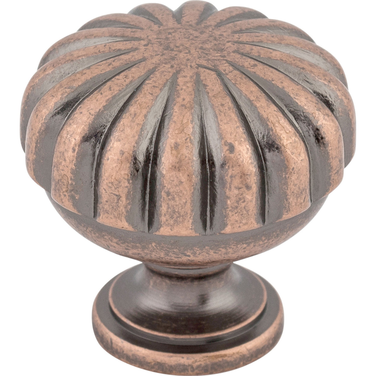 Top Knobs M323: 1-1/4" Somerset II Melon Cabinet Knob - Antique Copper