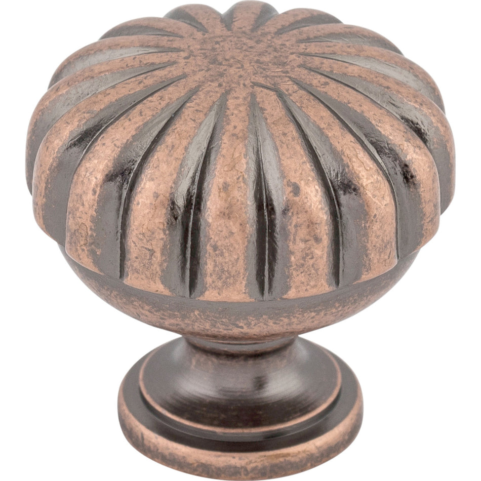Top Knobs M323: 1-1/4" Somerset II Melon Cabinet Knob - Antique Copper