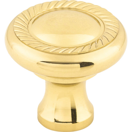Top Knobs M324: 1-1/4" Swirl Cut Round Cabinet Knob - Polished Brass
