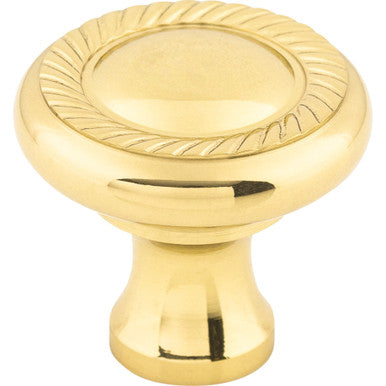Top Knobs M324: 1-1/4" Swirl Cut Round Cabinet Knob - Polished Brass