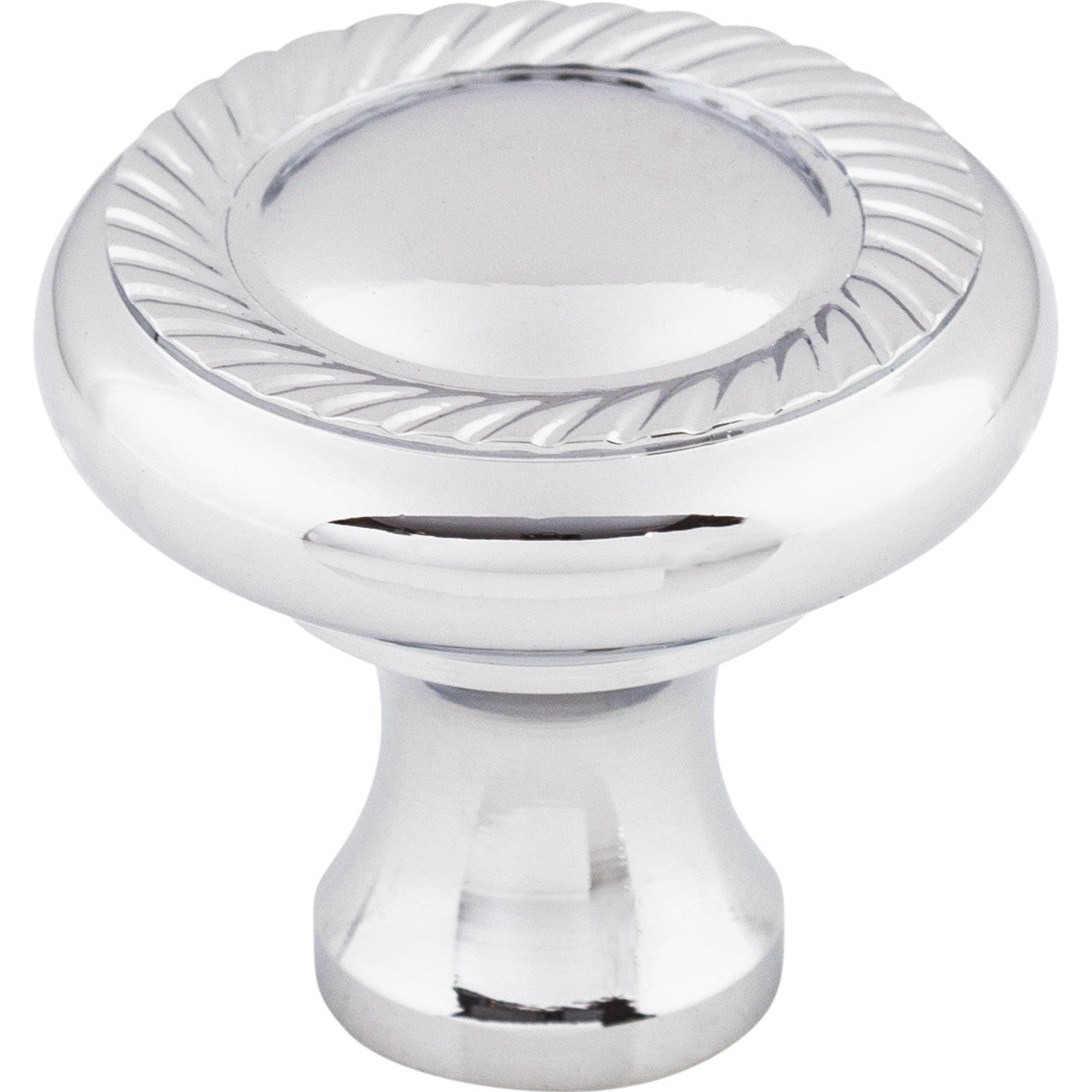 Top Knobs M325: 1-1/4" Swirl Cut Round Cabinet Knob - Polished Chrome