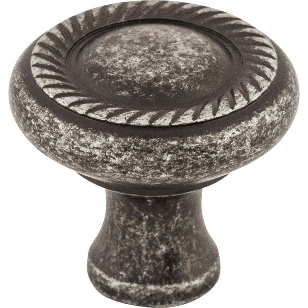 Top Knobs M327: 1-1/4" Swirl Cut Round Cabinet Knob - Black Iron