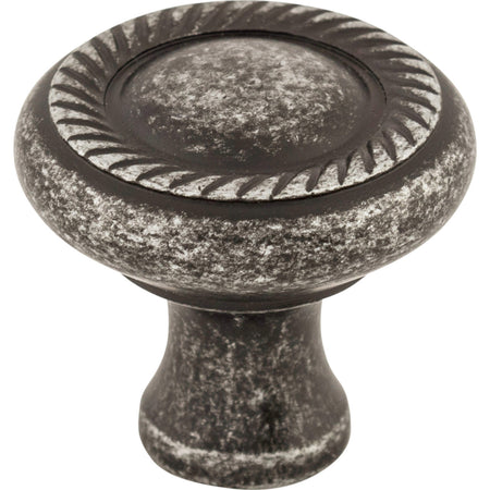 Top Knobs M327: 1-1/4" Swirl Cut Round Cabinet Knob - Black Iron