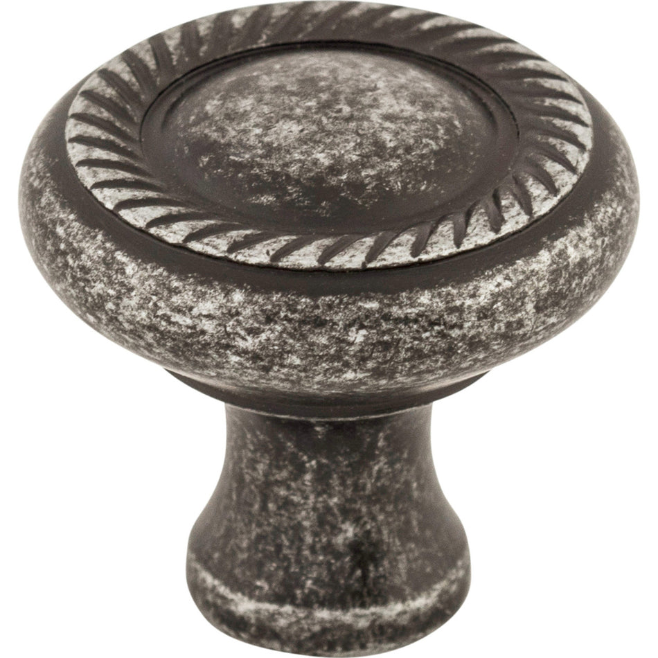 Top Knobs M327: 1-1/4" Swirl Cut Round Cabinet Knob - Black Iron