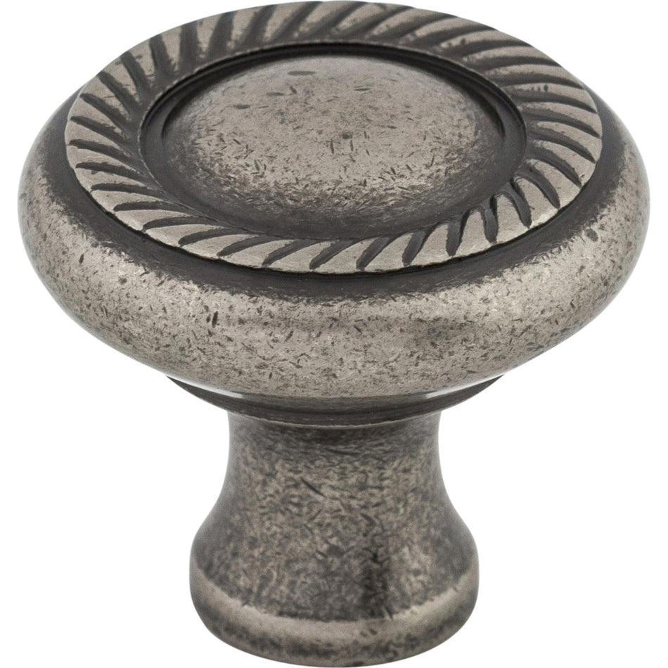 Top Knobs M329: 1-1/4" Swirl Cut Round Cabinet Knob - Pewter Antique