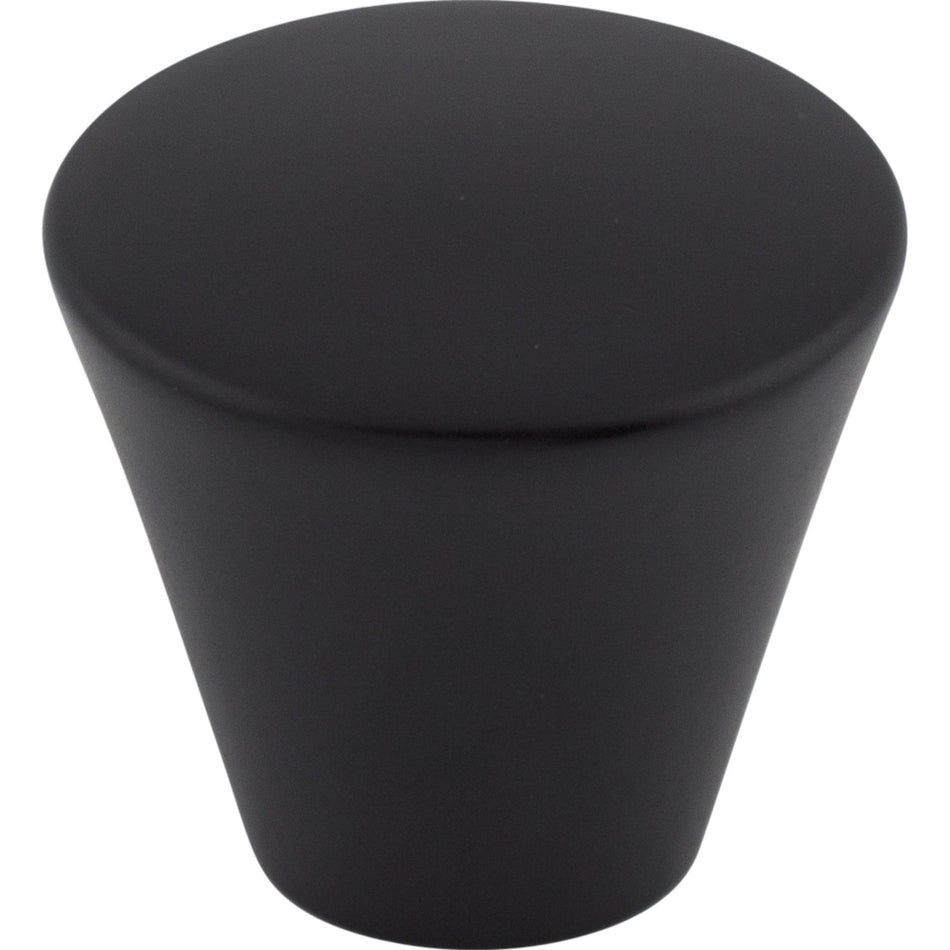 Top Knobs M373: 1-1/16" Nouveau Tapered Cabinet Knob - Flat Black