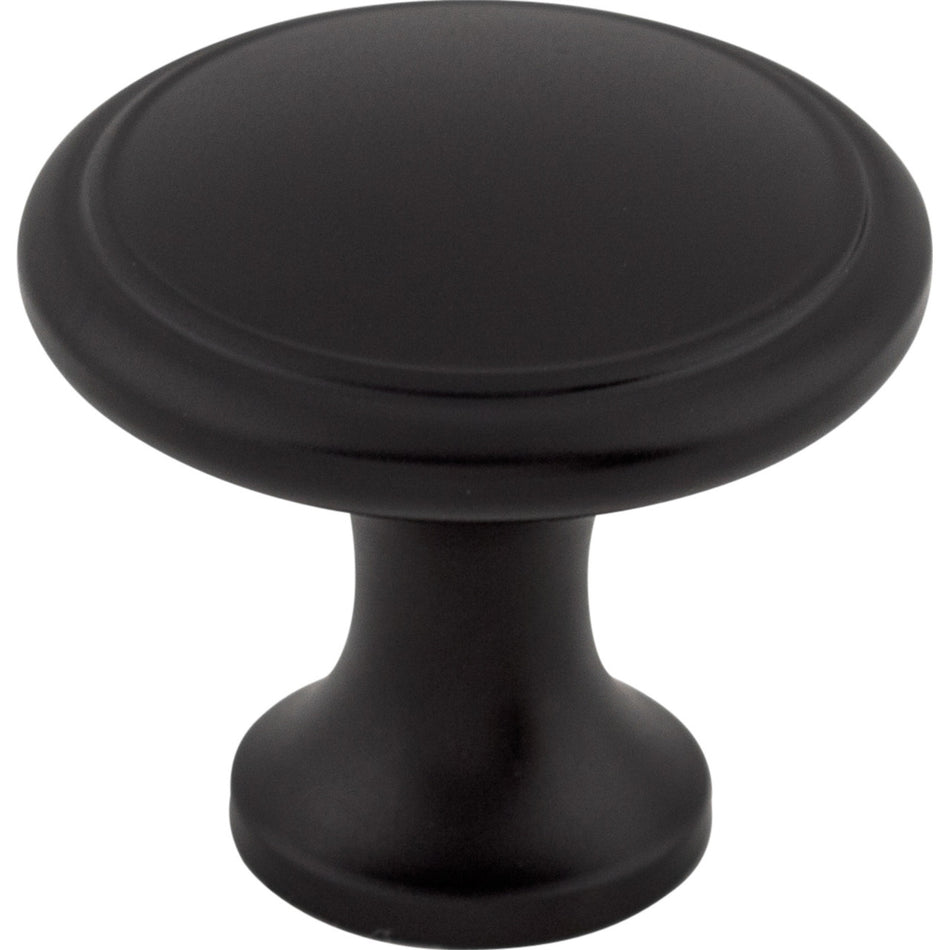 Top Knobs M378: 1-1/8" Nouveau Round Cabinet Knob - Flat Black