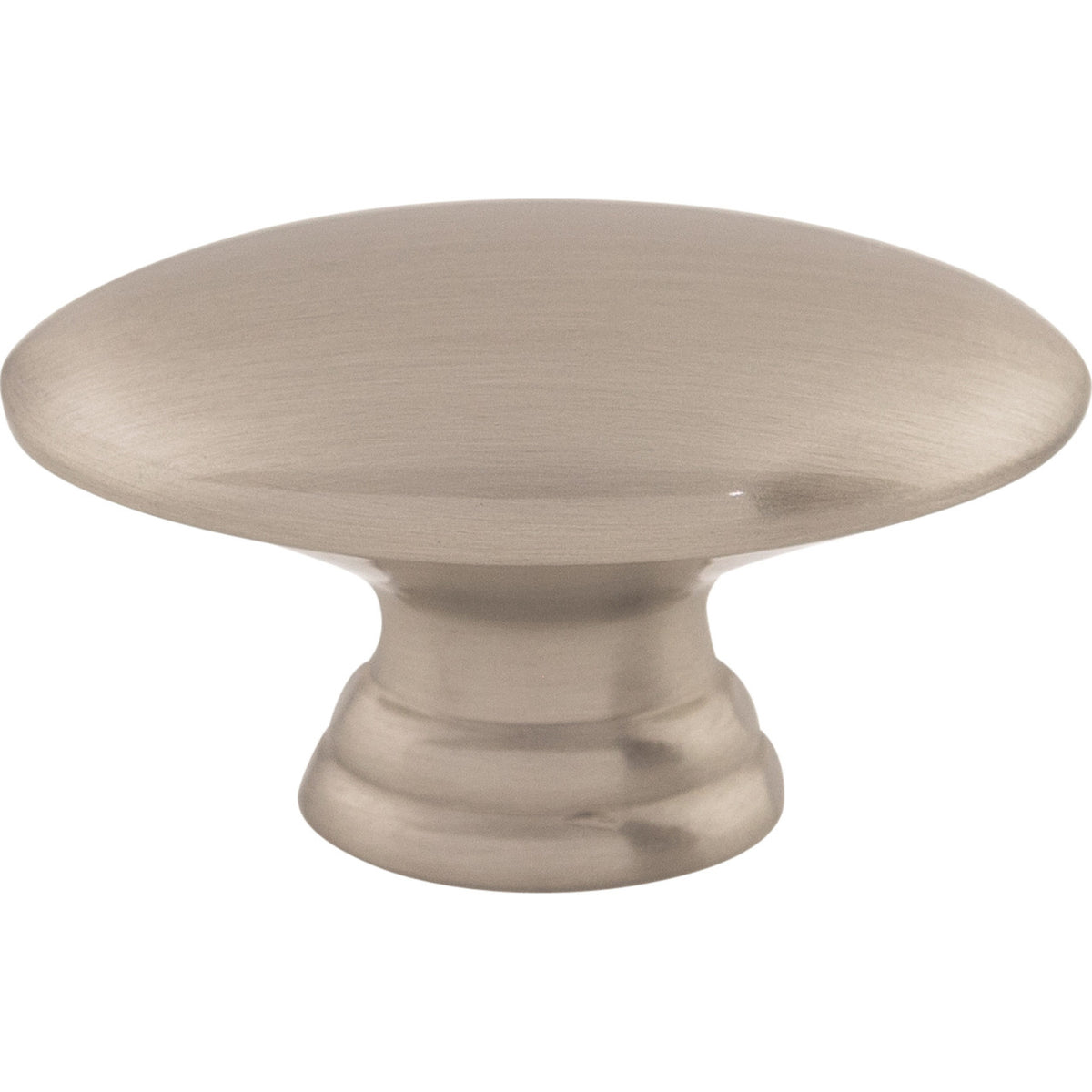 Top Knobs M379: 1-1/2" Nouveau Flat Oval Cabinet Knob - Brushed Satin Nickel