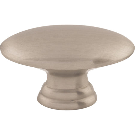 Top Knobs M379: 1-1/2" Nouveau Flat Oval Cabinet Knob - Brushed Satin Nickel