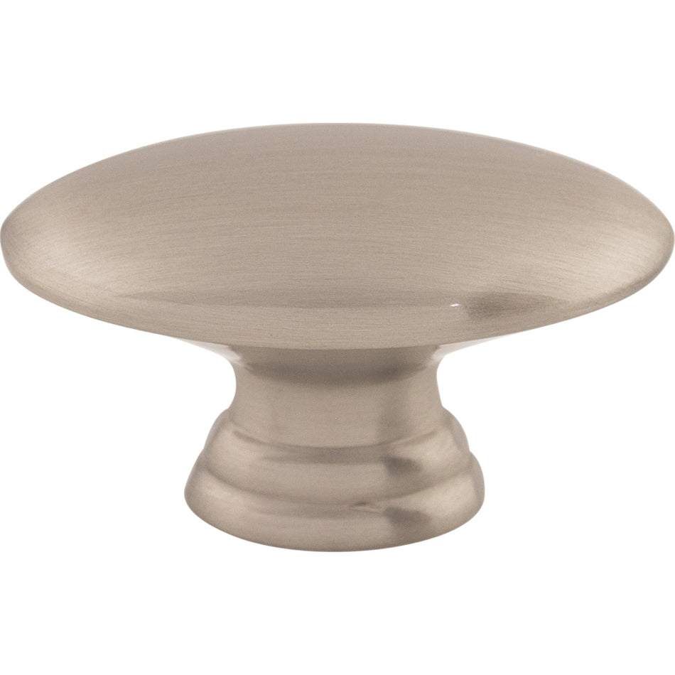 Top Knobs M379: 1-1/2" Nouveau Flat Oval Cabinet Knob - Brushed Satin Nickel