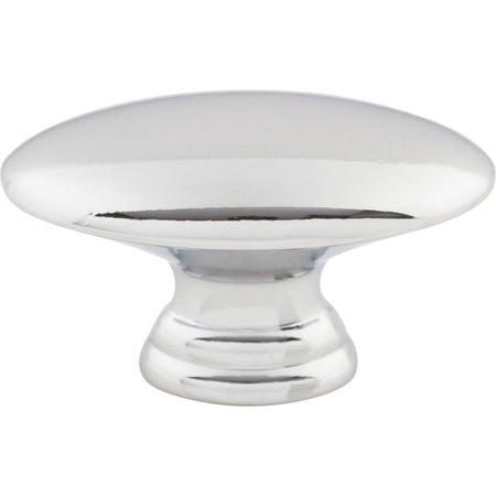 Top Knobs M380: 1-1/2" Nouveau Flat Oval Cabinet Knob - Polished Chrome