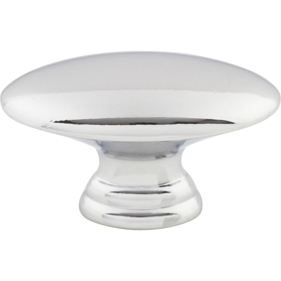 Top Knobs M380: 1-1/2" Nouveau Flat Oval Cabinet Knob - Polished Chrome