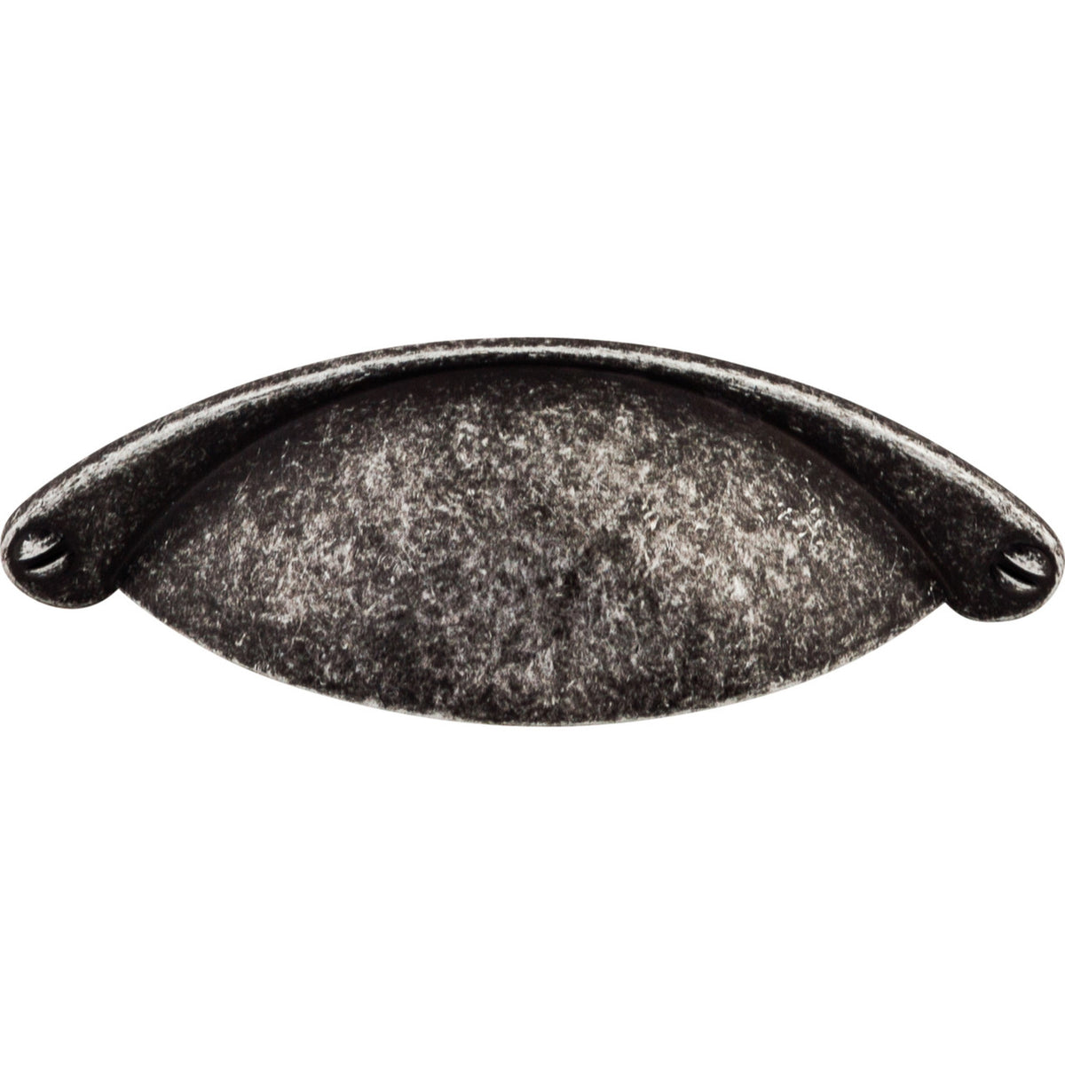 Top Knobs M406: 2-1/2" cc Arendal Cup Cabinet Pull - Black Iron