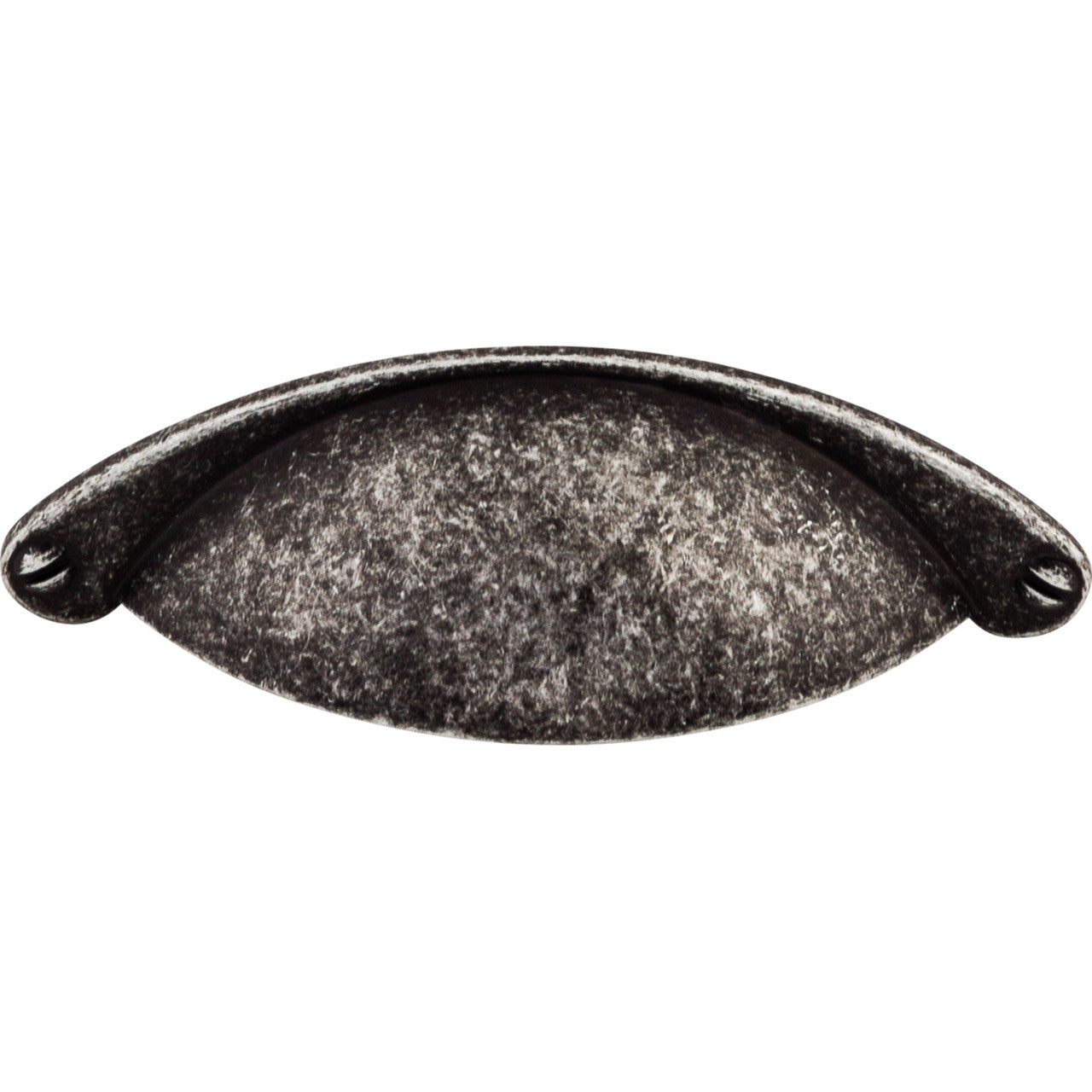 Top Knobs M406: 2-1/2" cc Arendal Cup Cabinet Pull - Black Iron