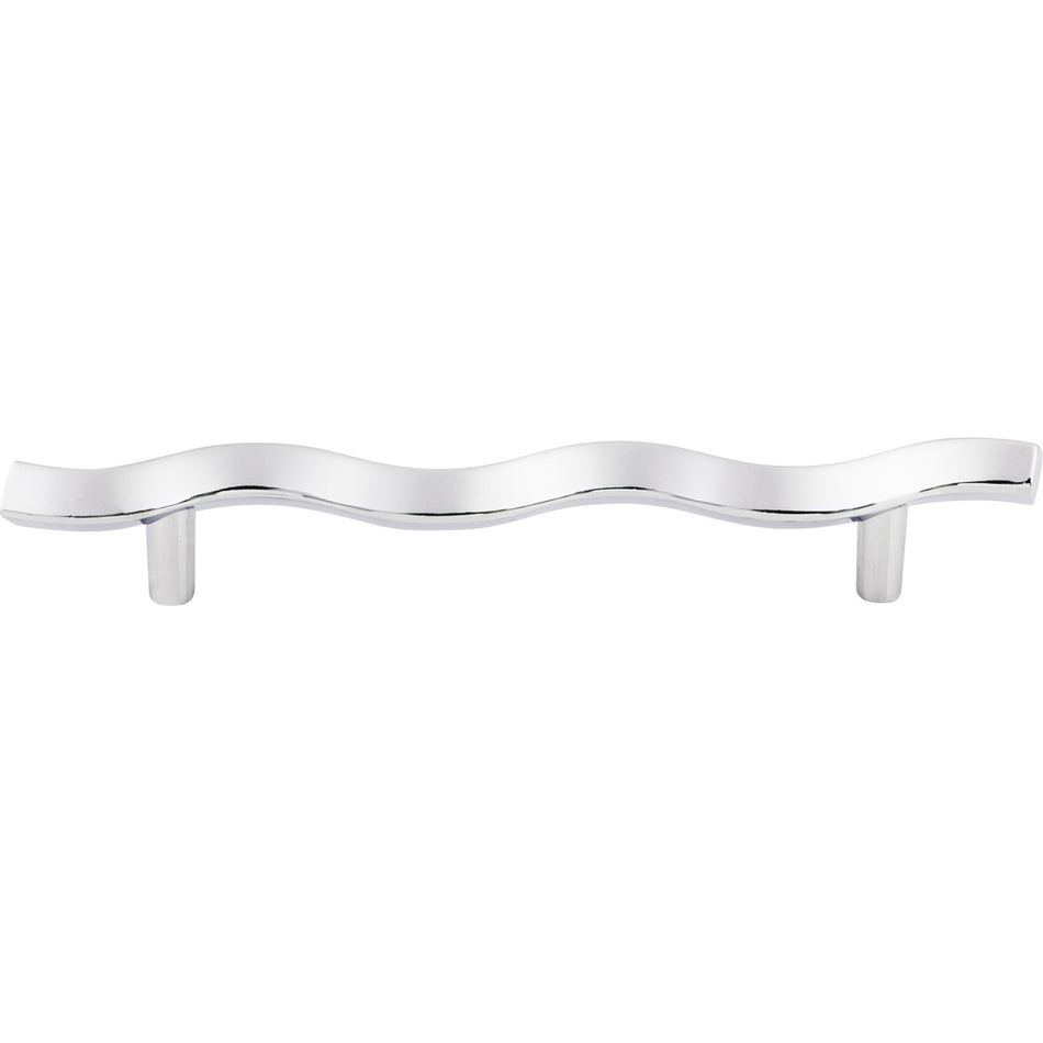 Top Knobs M418: 5-1/16" cc Nouveau Wave Cabinet Pull - Polished Chrome