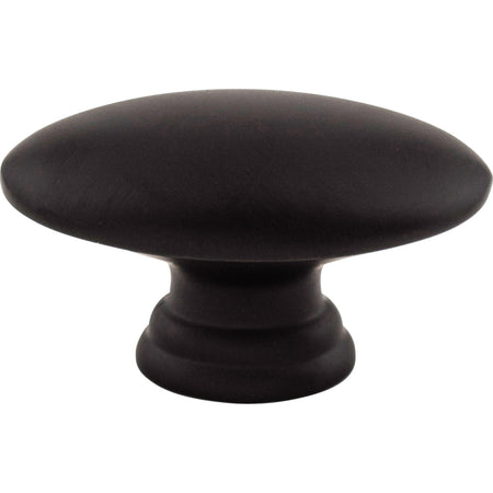 Top Knobs M499: 1-1/2" Nouveau Flat Oval Cabinet Knob - Flat Black