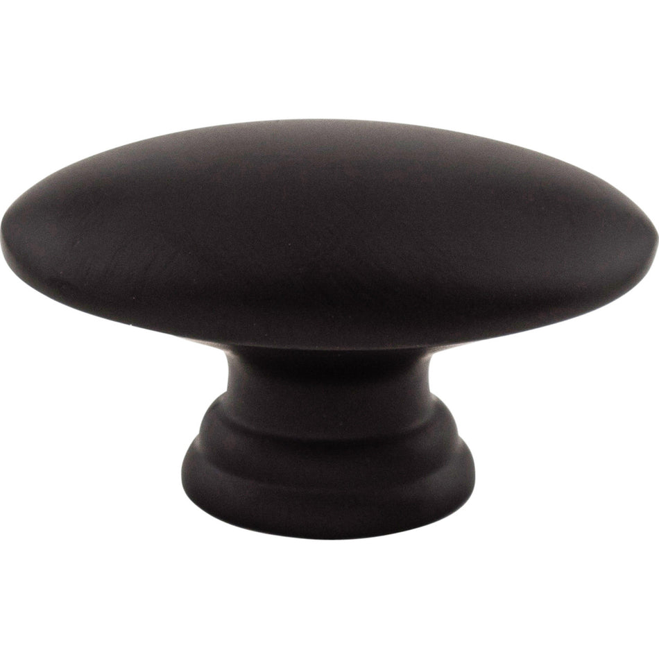 Top Knobs M499: 1-1/2" Nouveau Flat Oval Cabinet Knob - Flat Black