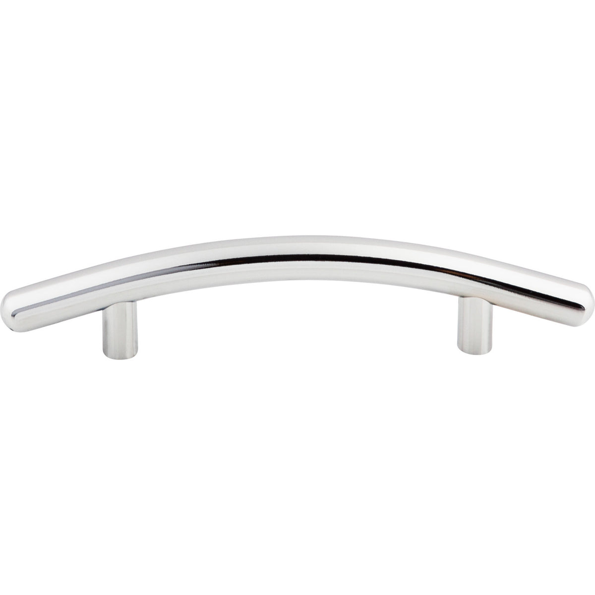 Top Knobs M533: 3-3/4" cc Nouveau Curved Bar Cabinet Pull - Polished Chrome