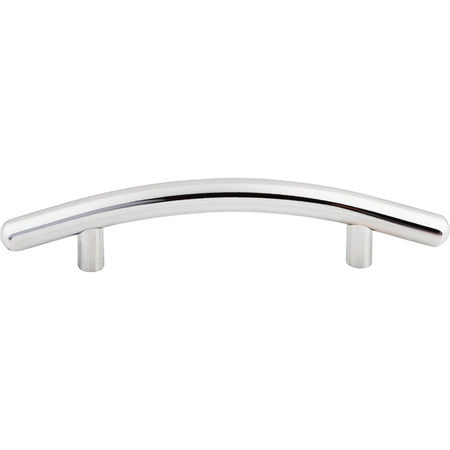 Top Knobs M533: 3-3/4" cc Nouveau Curved Bar Cabinet Pull - Polished Chrome