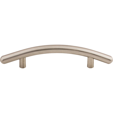 Top Knobs M534: 3-3/4" cc Nouveau Curved Bar Cabinet Pull - Brushed Satin Nickel