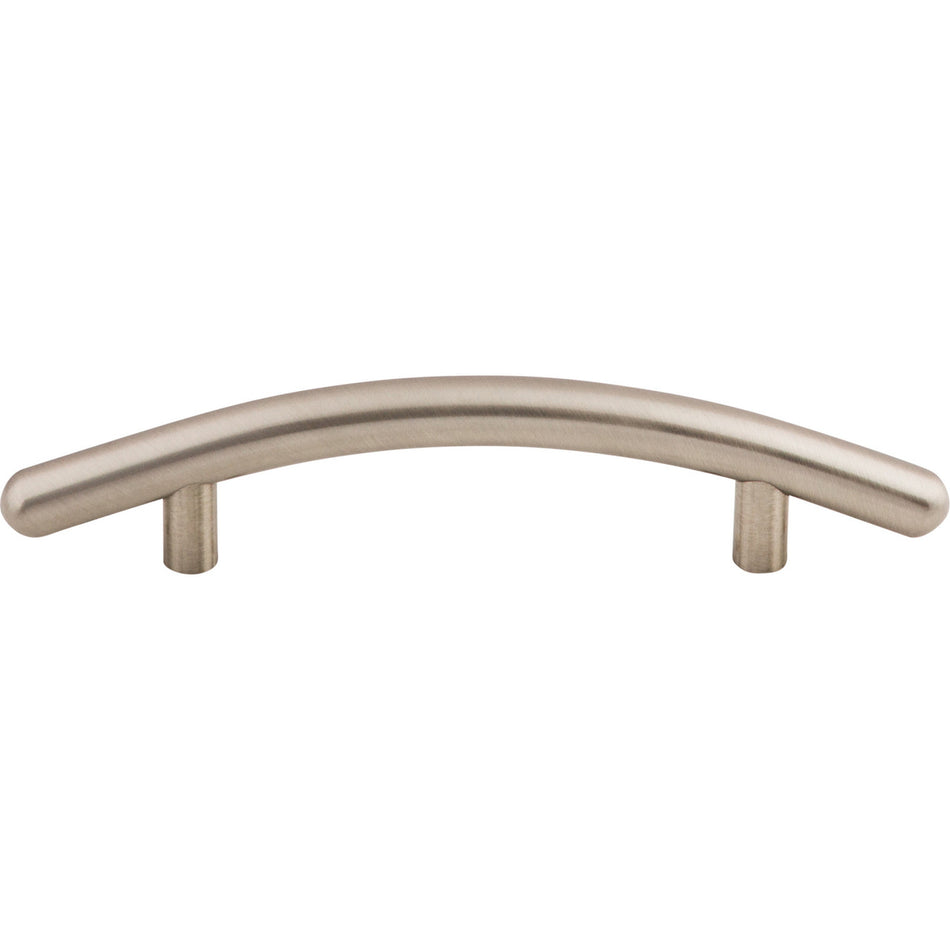 Top Knobs M534: 3-3/4" cc Nouveau Curved Bar Cabinet Pull - Brushed Satin Nickel