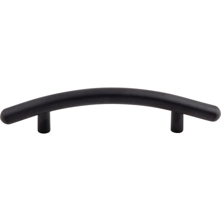 Top Knobs M535: 3-3/4" cc Nouveau Curved Bar Cabinet Pull - Flat Black